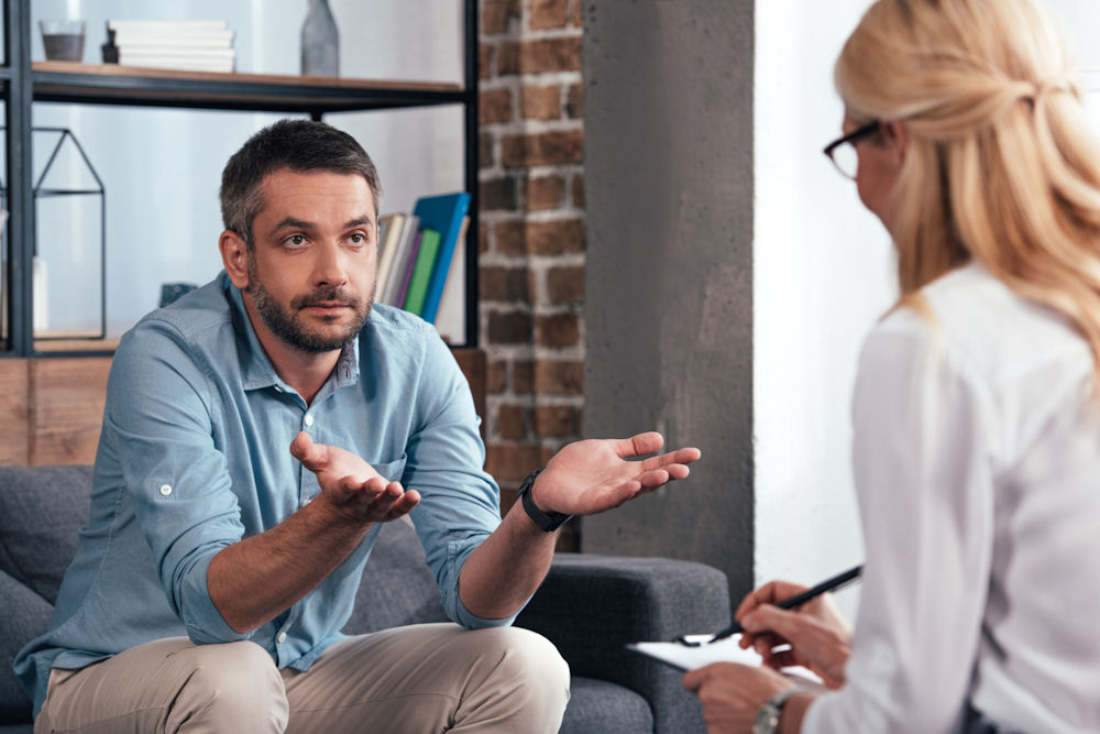 man in therapy for ocd