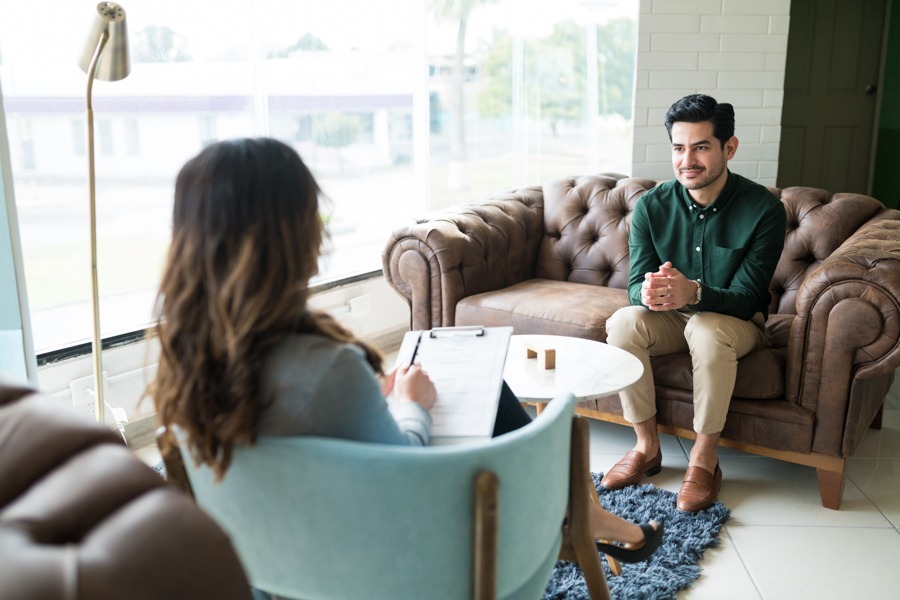 therapist helping patient with drug dreams